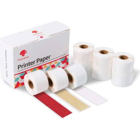 Papier thermique M02 Pro/M02S, 15 mm x 3,5 m, 3 rouleaux de chaque motif, soit 9 rouleaux au total (doré)