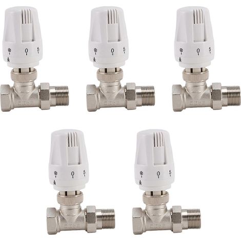 Robinet thermostatique de radiateur en laiton 3/4 pouce, type droit DN20, vanne de régulation automatique de la température pour chauffage au sol (1/5)