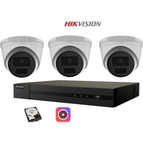 HIKVISION KIT VIDEOSORVEGLIANZA IP POE 4 CANALI 3 TELECAMERE DOME 4 MPX 1TB