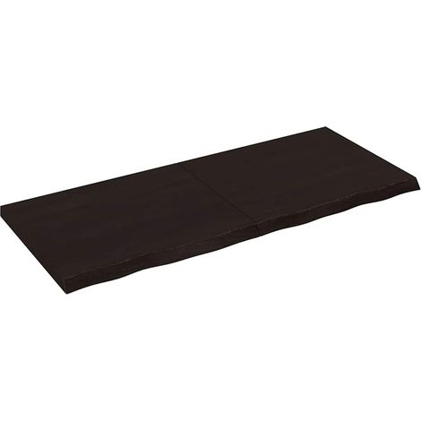 Wandregal Dunkelbraun 120x50x(2-4)cm Massivholz Eiche Behandelt