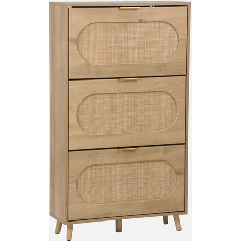 Zapatero de madera con 3 cajones estilo moderno