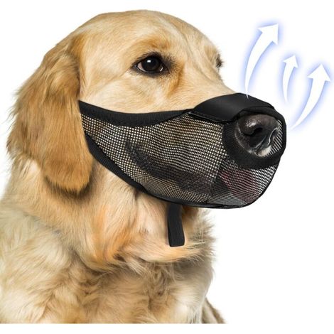 Museruola per cani, realizzata in morbida e traspirante rete, adatta a cani di piccola, media e grande taglia, anti-morso, anti-abbaio, anti-masticazione, traspirante e regolabile, apertura frontale (1/4)
