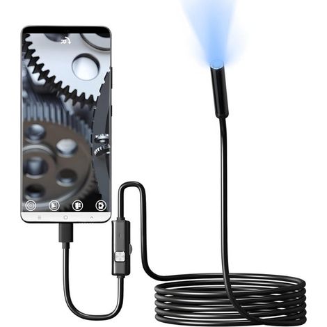 USB-Endoskop für iPhone – Kabellose HD-Inspektionskamera – WLAN-Endoskop-Inspektionskamera für Android und iPhone – 1 m – Schwarz (1/5)