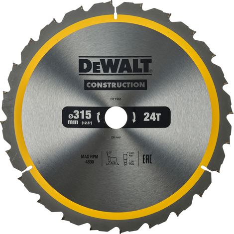 DEWALT DT1961-QZ Construction saw blade 315mm x 30mm x 24T