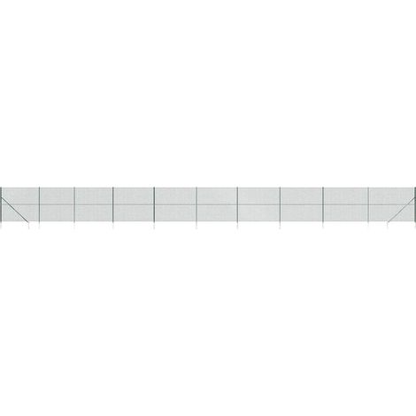 Maison Exclusive - Maschendrahtzaun mit Bodenhülsen Grün 2,2x25 m (1/5)