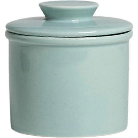 Beurrier français en céramique avec couvercle hermétique, design uni, résistant et pratique pour la cuisine. Pot de rangement multifonctionnel pour confitures et noix. (1/5)