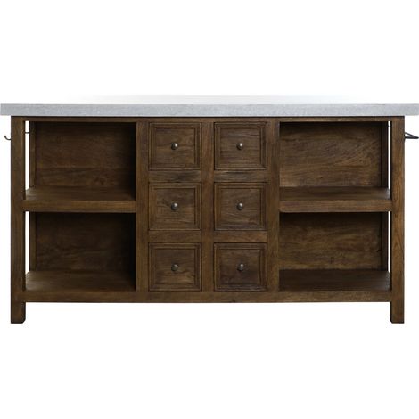 Isla Cocina Madera Marmol 168X76X92 6 Caj 4 Baldas (1/5)