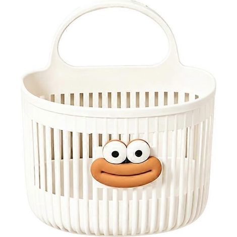 Petit panier de rangement mural pour lavabo de salle de bain (blanc) (1/5)