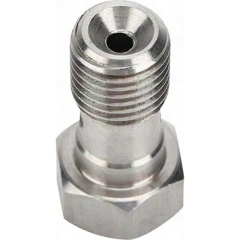 Hohlschraube 7/16x20 UNF aus Edelstahl, Länge 25 mm, Bremsanschluss mit 2 Unterlegscheiben, Hydraulikadapter. (1/2)