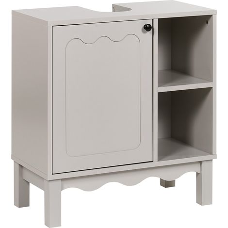 Mueble de baño de pie de MDF con estantes estilo tradicional beige claro Penon (1/5)