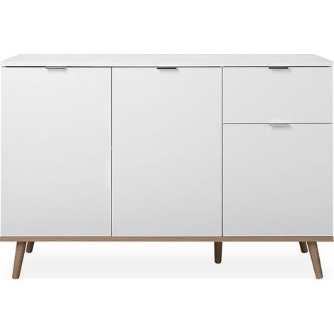CALICOSY - Buffet 3 Portes 2 Étagères 1 Tiroir L120 cm - COPENHAGUE (1/5)