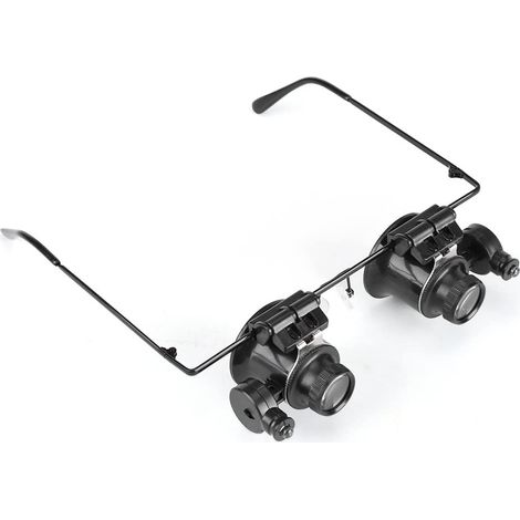 Ahlsen Augenlupe, Brillenlupe mit LED-Licht, professionelle Brillenreparatur für Uhren, 20-fache Juwelierlupe, Lupenlinsen-Werkzeug (1/5)