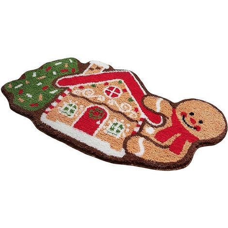 Tapis de sol de Noël Maison en pain d'épice dessin animé B (1/5)