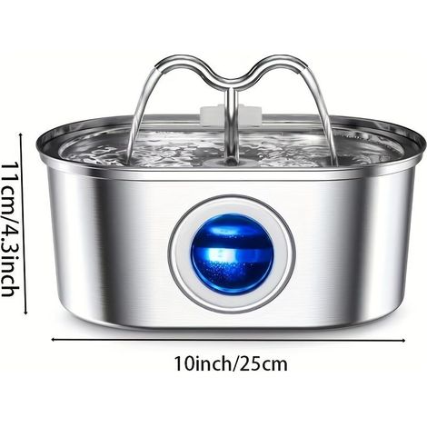 Intelligenter Katzenbrunnen aus Edelstahl (3,2 l) mit Zweiwegehahn und USB-Ladefunktion