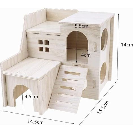 Accessories for Hamster Dwarf House Wooden Toy (14.5 x 14 x 15.5 cm) (1/4)