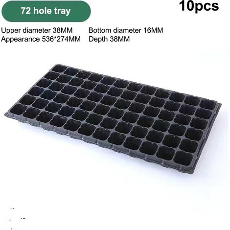 Filiyano-Plateaux de plantation, plateaux de germination en plastique pour jardinage, conteneurs à plantes noirs (lot de 4) (1/3)