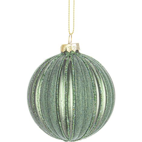 Sfera natalizia vetro clio Bizzotto Ø 8cm verde (1/2)