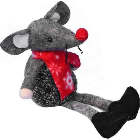 Décoration de Noël, figurine de souris aux pattes pendantes, 22 cm (1/3)