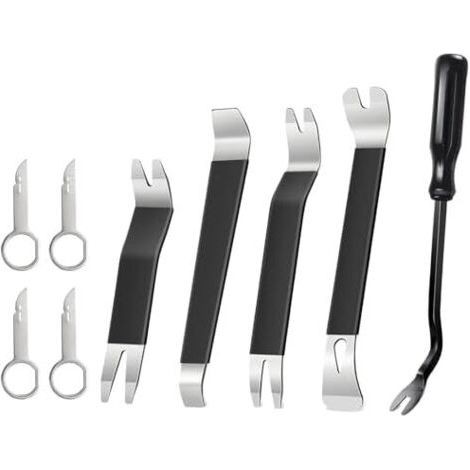Outil Demontage Garniture Voiture, 5 Pièces Outils de Démontage et 4 Clé Extraction Autoradio, pour L'intérieur, Le Tableau Bord Les Systèmes Audio -