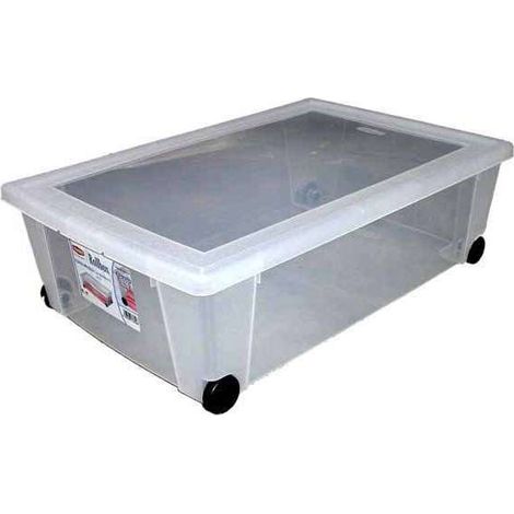 Stefanplast Contenitore con Ruote - Trasparente - 39x59x18 cm (1/7)