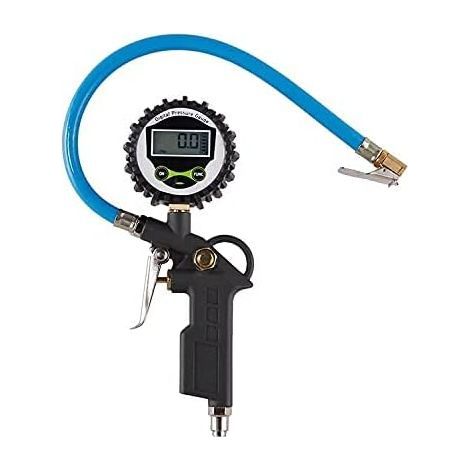 Pistola de inflado para neumáticos inflables, pantalla digital, manómetro de presión de neumáticos con conector de manguera (1/5)