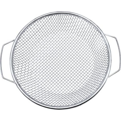 Tamis de jardin rond en inox – 30 cm – Maille 6 mm – Avec poignée – Pour terre, sable, graines, compost, pierres, gravier et mauvaises herbes – 1 pièce (1/5)