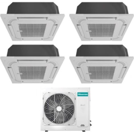 Climatizzatore Condizionatore Hisense Quadri Split a Cassetta 12+12+12+12 con 4AMW105U4RAA R-32 12000+12000+12000+12000 con Telecomando e Pannello Incluso (1/4)