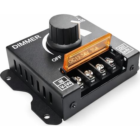 Dimmer LED PWM 12V 24V 30A 360W/720W Regolatore Intensità Luce per Strisce LED Moduli LED con Manopola Controller Dimmer DC