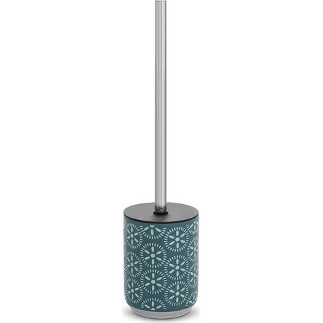 Portascopino da terra in ceramica turchese cobalto con setole nere Circus (1/5)
