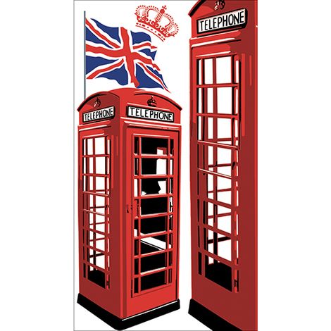 Sticker réfrigérateur et lave vaisselle, londres vintage charme historique voyage temporel déco, 180 cm X 100 cm (1/4)