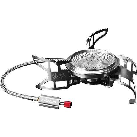 Réchaud à gaz portable Bulin B15 3800 W pour camping et randonnée, coupe-vent, avec ensemble d'ustensiles de cuisine. (1/4)