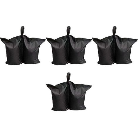 Lot de 4 sacs de sable coupe-vent pour tente d'extérieur, sacs de sable de fixation en PVC noir résistant (1/5)