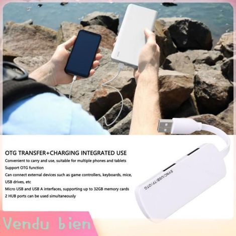 Câble OTG, câble adaptateur Micro USB vers USB OTG, cordon de transfert de données et de chargement, connecteur micro USB mâle vers (1/4)