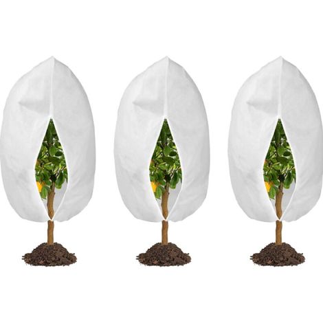 Sollbry Lot de 3 Voile Hivernage Plante Exterieur 60 cm x 80 cm Voile Hivernage Plante Exterieur avec Cordon de Serrage Peut être Froid, Résistant aux Intempéries, Chaud, Réutilisable (1/4)
