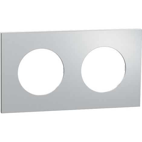 Plaque Odace Aluminium Métal support blanc 2 postes (S914704)