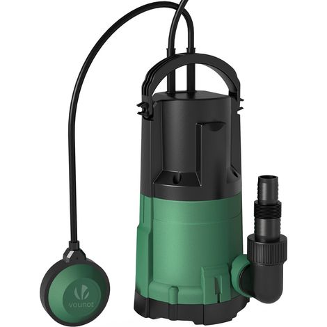 Vounot – Pompe immergée 3 en 1 pour eaux claires et chargées – Débit 13500 L/h – Profondeur 7m – Aspiration basse jusqu'à 2mm – Flotteur automatique - CAVE 3 EN