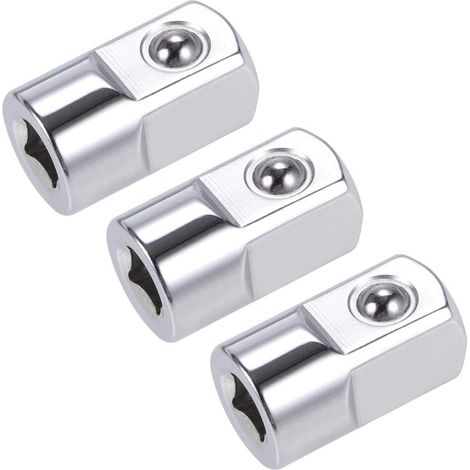 Lot de 3Pcs 1/4 sourcing map Adaptateur Douille Réducteur  Pouce Femelle à 1/2 Pouce Mâle Cr-V Acier