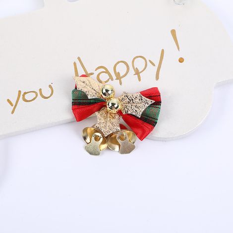 Nœud Papillon De Noël - Avec Clochettes - Diamètre 5 Cm - Pour Arbre De Noël Guirlande Décoration Intérieure Extérieure - Lot De 10 (1/2)