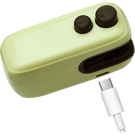 Petit scellant, petit scellant pour sacs à copeaux Scelleuse sous vide magnétique 2 en 1,Scelleuse de sacs à collation rechargeable pour collations, pour couper et sceller (1/5)