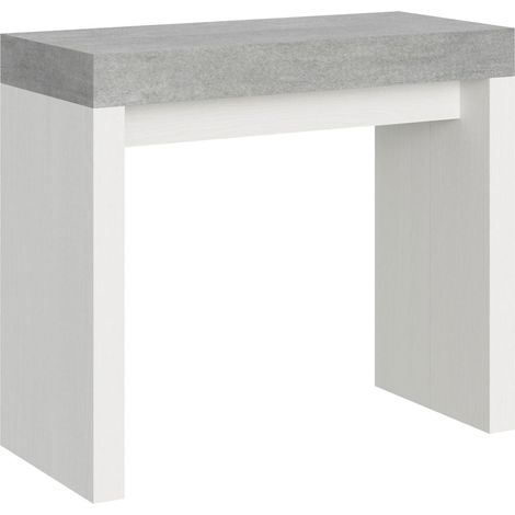 Consolle Allungabile 90-300x40x77 cm in Nobilitato Grigio e Bianco (1/5)