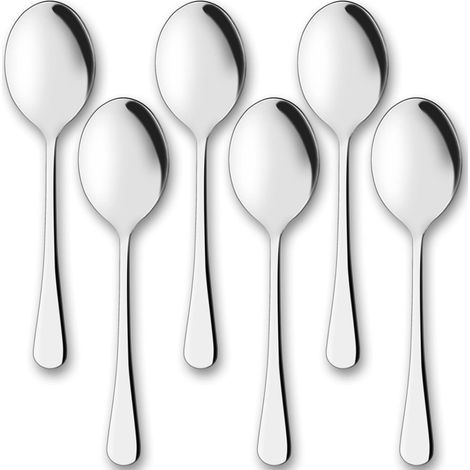 Ensemble de cuillère de Service, 6 cuillères à Soupe en Acier Inoxydable, cuillères à dîner, Buffet, Banquet, Cuisine, Cuisine, Restaurant, Basics, ustensiles de Service, cuillère en Argent (1/5)