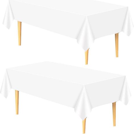 Nappe jetable 137x274cm Blanc, 2 pièces, imperméable, rectangulaire