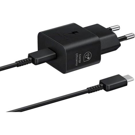 Chargeur mural à charge rapide Samsung EP-T2510XB 25 W + câble USB-C/USB-C Noir/Noir (1/5)