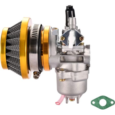 Tuning Carburetor with Air Filter Replacement for 2 Stroke Carburetor 47cc 49cc Go Kart Scooter Moped Replacement for Mini Quad ATV Dirt Pocket Bike Gold (1/5)