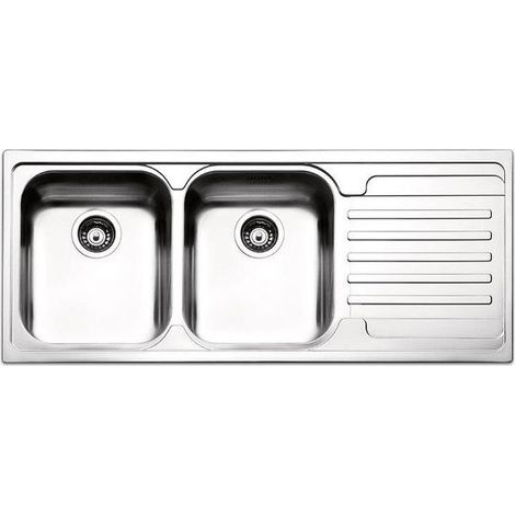 Apell VE1162IRAC Serie Venezia Lavello da Incasso 116x50cm 2 Vasche a Sinistra Gocciolatoio Destro Acciaio Inox Antigraffio