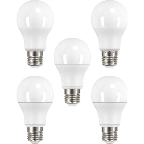 Litecraft Light Bulb 4.9 Watt E27 Edison Screw GLS Cool White LED In White - 5 Pack (1/2)