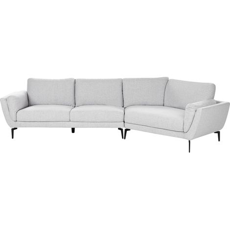 Sofa 3 Seater KANSSELI Fabric Light Grey (1/5)