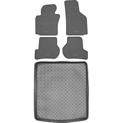 Set di tappetini in gomma per auto e tappetino per bagagliaio per Skoda Octavia II Sedan dal 2010 al 2013. (1/5)
