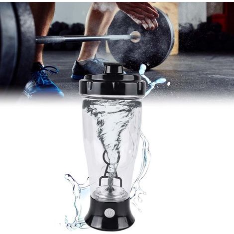 Elektrischer Mixbecher - Mixbecher - Mixbecher mit Rührfunktion - 350 ml - AA-Batterien - Schwarz - Ein Muss für alle Sportler