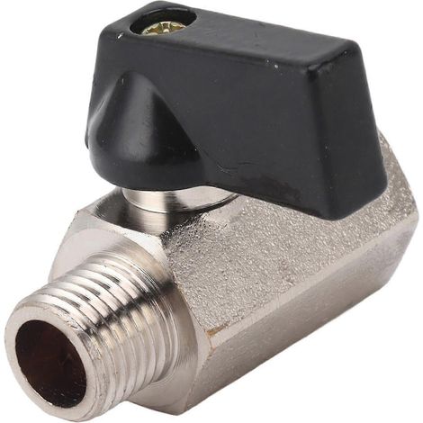 Vanne à gaz de 14 pouces compatible avec l'eau du robinet domestique, dotée d'un joint à rotule avec filetages internes et externes et d'une finition en laiton sablé épaissi. (1/5)